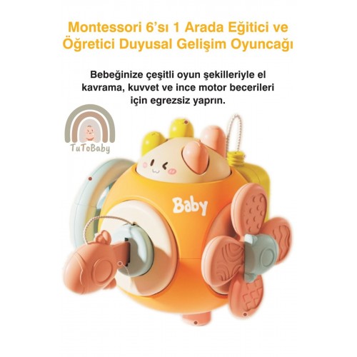 Montessori 6'sı 1 arada Eğitici ve Öğretici Duyusal Gelişim Oyuncağı
