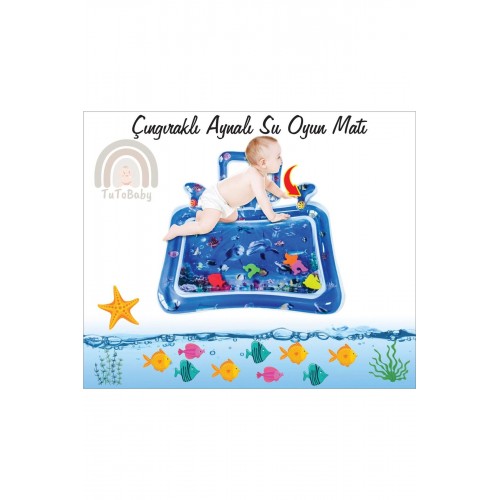 Aynalı Ve Çıngıraklı Bebek Su Oyun Matı (TUMMY TIME) Karın Üstü Aktivite Oyun Matı